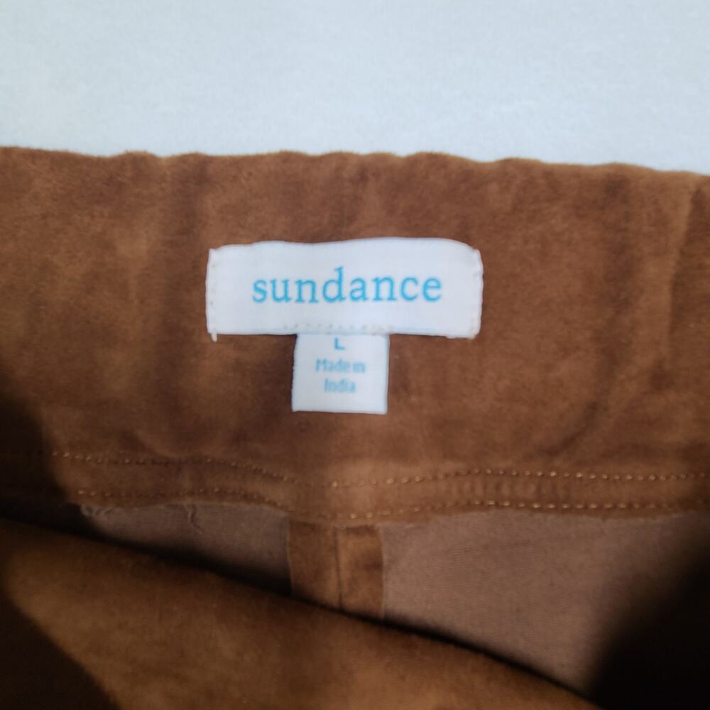 Sundance Brown 100% Leather Equestrian-style Riding Pants Suede Stretch Large - Picture 10 of 16